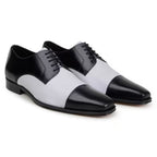 Belvedere Studio Alexander Genuine Italian Deerskin Derby Black/White