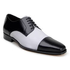 Belvedere Studio Alexander Genuine Italian Deerskin Derby Black/White