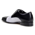 Belvedere Studio Alexander Genuine Italian Deerskin Derby Black/White