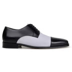 Belvedere Studio Alexander Genuine Italian Deerskin Derby Black/White