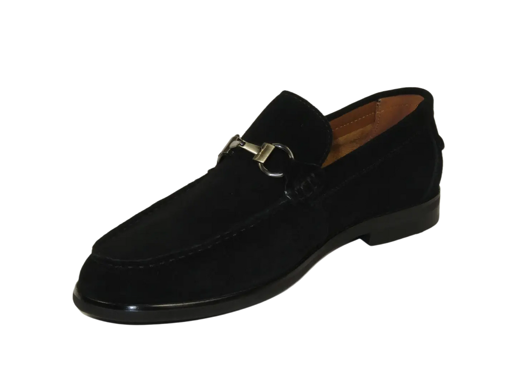 Men's Shoes STEVE MADDEN Soft Leather Upper Slip on Alfio Black Suede