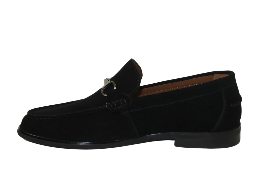 Men's Shoes STEVE MADDEN Soft Leather Upper Slip on Alfio Black Suede