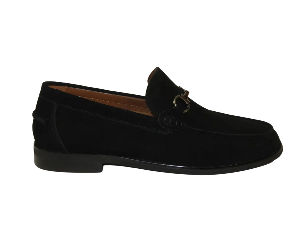 Men's Shoes STEVE MADDEN Soft Leather Upper Slip on Alfio Black Suede