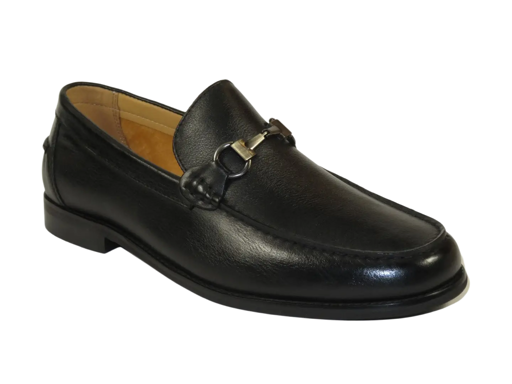 Men's Shoes STEVE MADDEN Soft Leather Upper Slip on Alfio Black