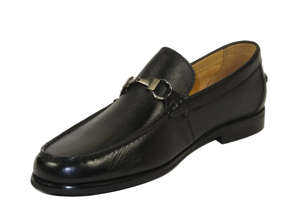 Men's Shoes STEVE MADDEN Soft Leather Upper Slip on Alfio Black