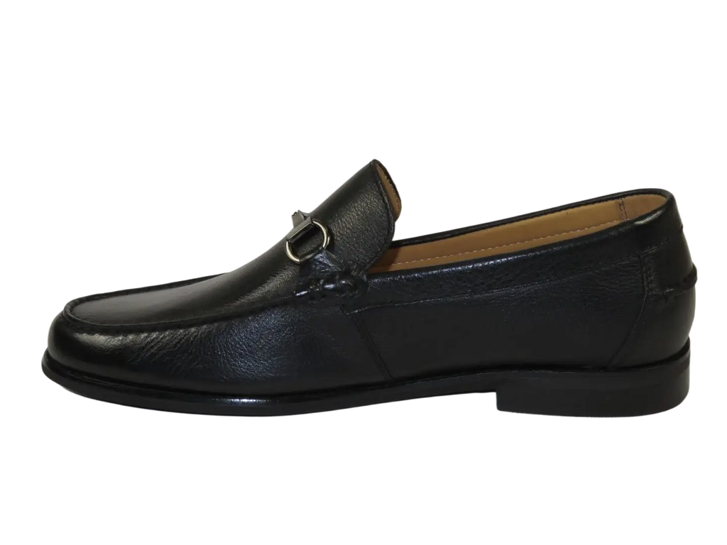 Men's Shoes STEVE MADDEN Soft Leather Upper Slip on Alfio Black