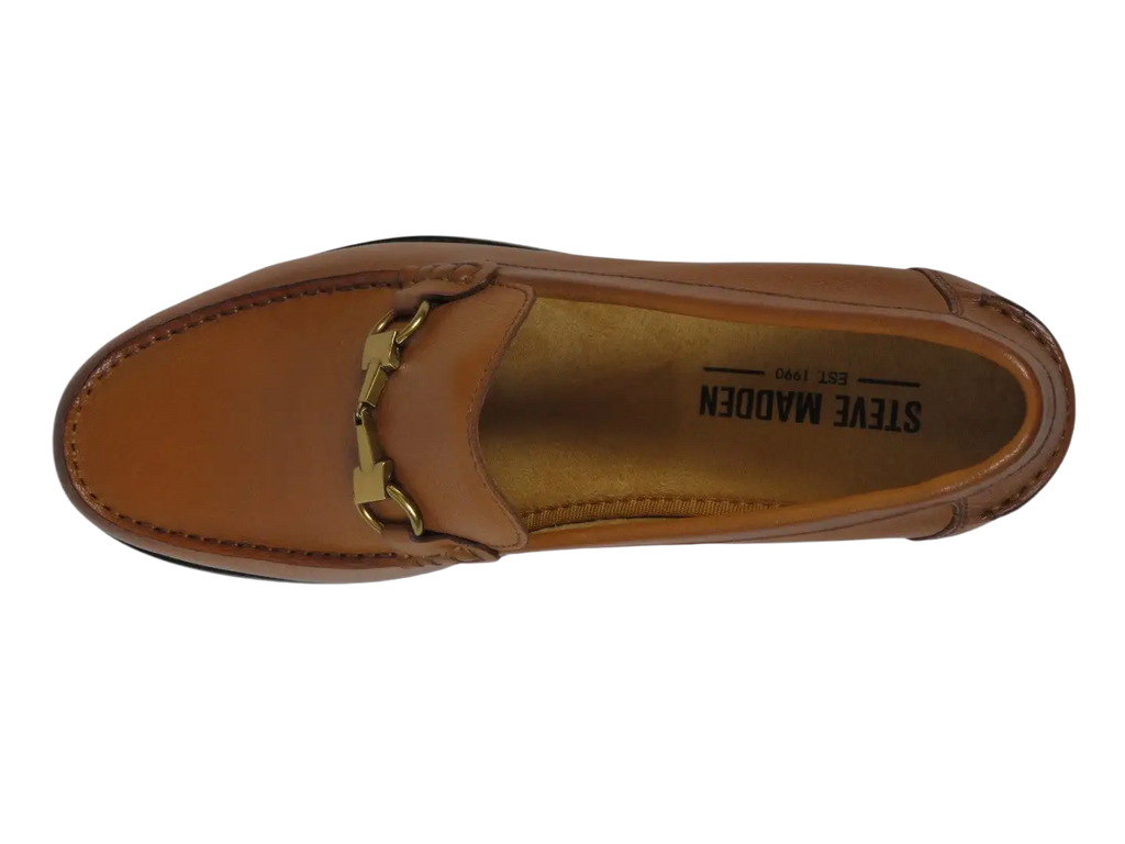 Men's Shoes STEVE MADDEN Soft Leather Upper Slip on Alfio Tan