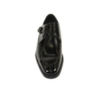 Men's Giovanni Shoes High Quality Leather Monk Strap Buckle AMATO Black