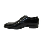 Men's Giovanni Shoes High Quality Leather Monk Strap Buckle AMATO Black