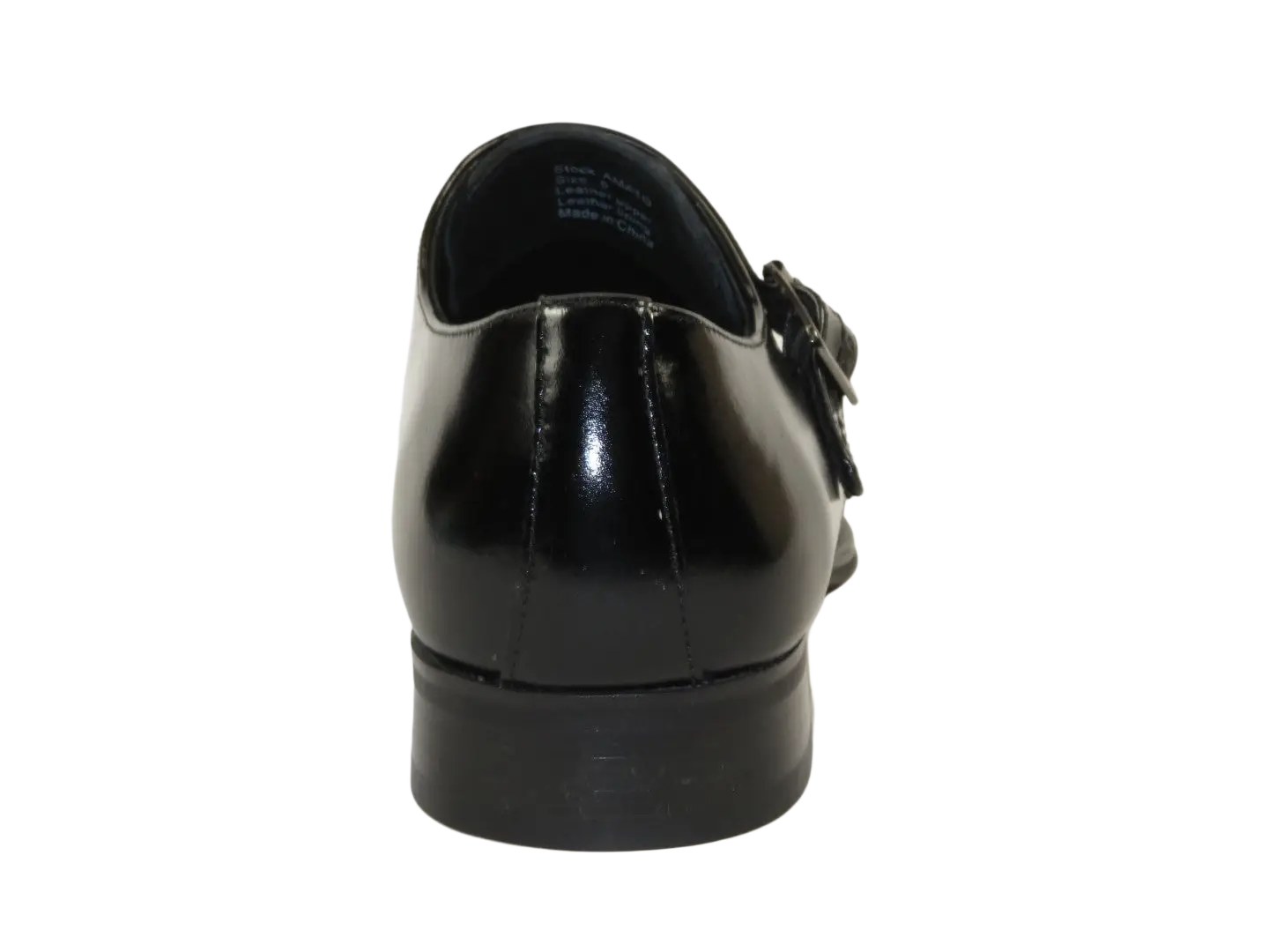 Men's Giovanni Shoes High Quality Leather Monk Strap Buckle AMATO Black