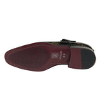 Men's Giovanni Shoes High Quality Leather Monk Strap Buckle AMATO Black
