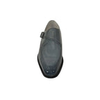 Men's Giovanni Shoes High Quality Leather Monk Strap Buckle AMATO gray