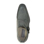 Men's Giovanni Shoes High Quality Leather Monk Strap Buckle AMATO gray
