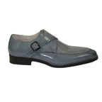 Men's Giovanni Shoes High Quality Leather Monk Strap Buckle AMATO gray