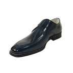 Men's Giovanni Shoes High Quality Leather Monk Strap Buckle AMATO Navy