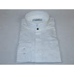 Mens CEREMONIA AVM Turkey Cotton Banded Minister Shirt Angelino-13 White