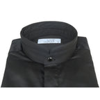 Mens CEREMONIA AVM Turkey Cotton Banded Minister Shirt Angelino-15 Black