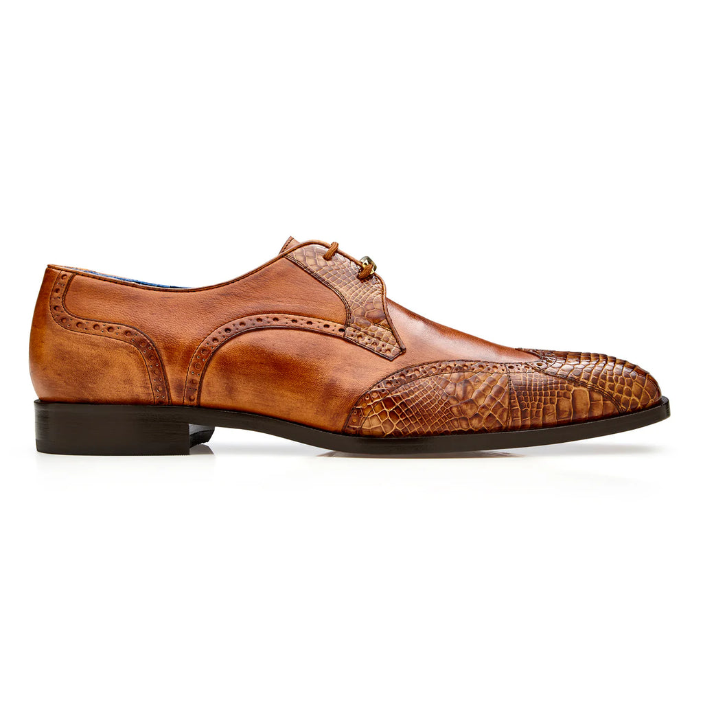 Belvedere Shoes Antonio Genuine Alligator & Italian Calf Lace up Peanut R98