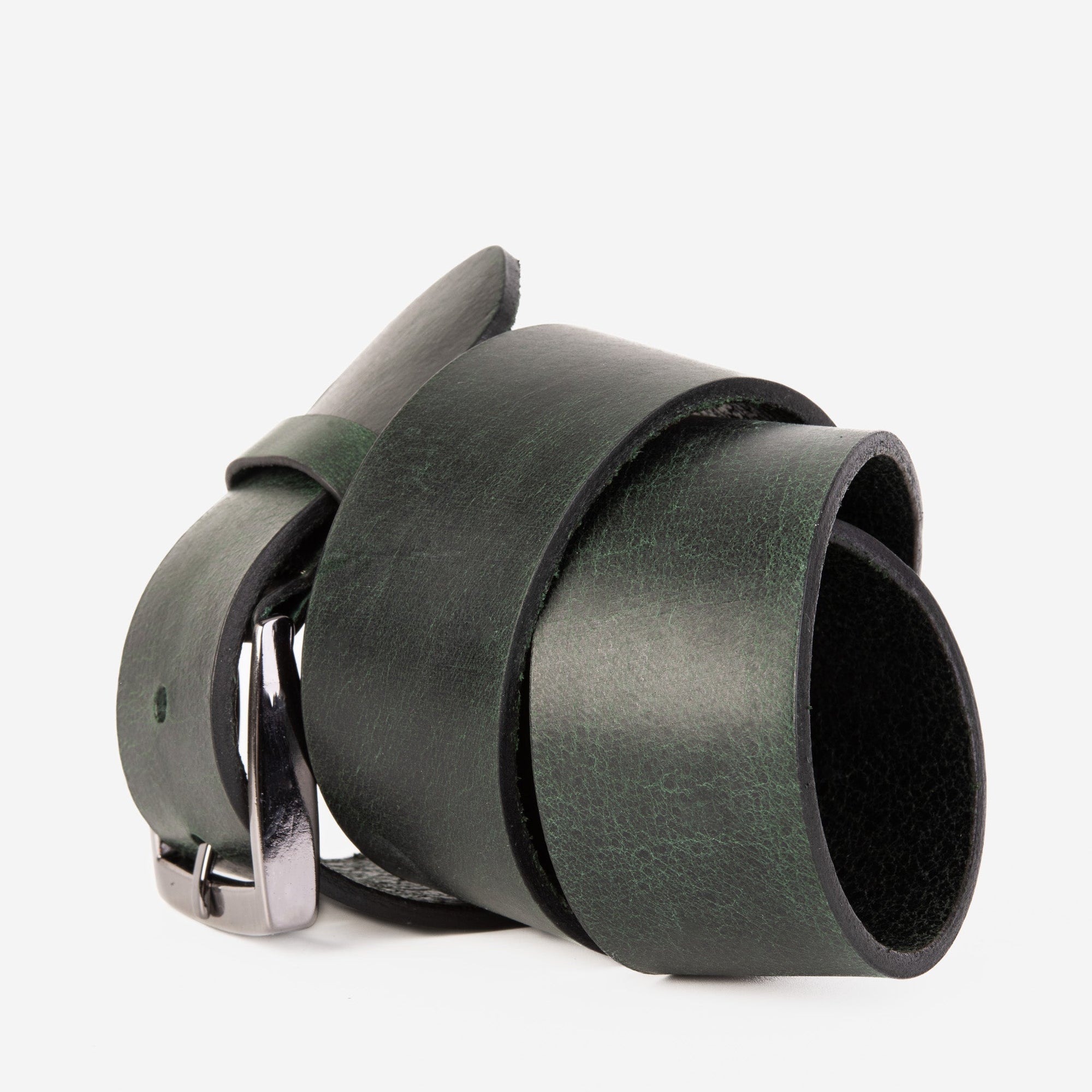 The Prime Forest Green Leather Belt