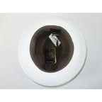 Men's Bruno Capelo Belvedere 2-Tone Straw Style Fedora Hat BD968 Brown/White