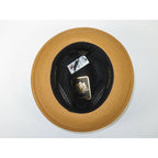 Men's Bruno Capelo Belvedere 2-Tone Straw Style Fedora Hat BD971 Black/Gold