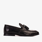 Vinci The Bethesda Black Pyhtn Skin Leather Tassel Loafer Men  Shoe