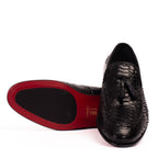 Vinci The Bethesda Black Pyhtn Skin Leather Tassel Loafer Men  Shoe