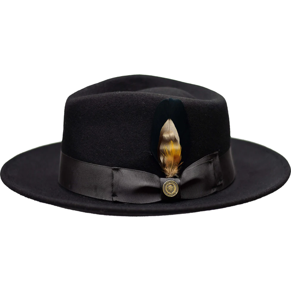 Bruno Capelo Hat Australian Wool Fedora Teardrop Crushable Bel Air BL590 Black