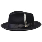 Men BENTLY HEADWEAR Hat Australian Wool Fedora Brooks Collection BR723 Black