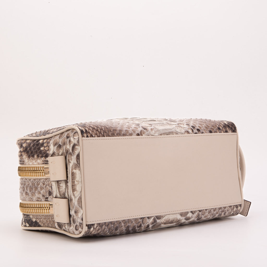 The Belluno Naturel Python Leather Men’s Essentials Bag