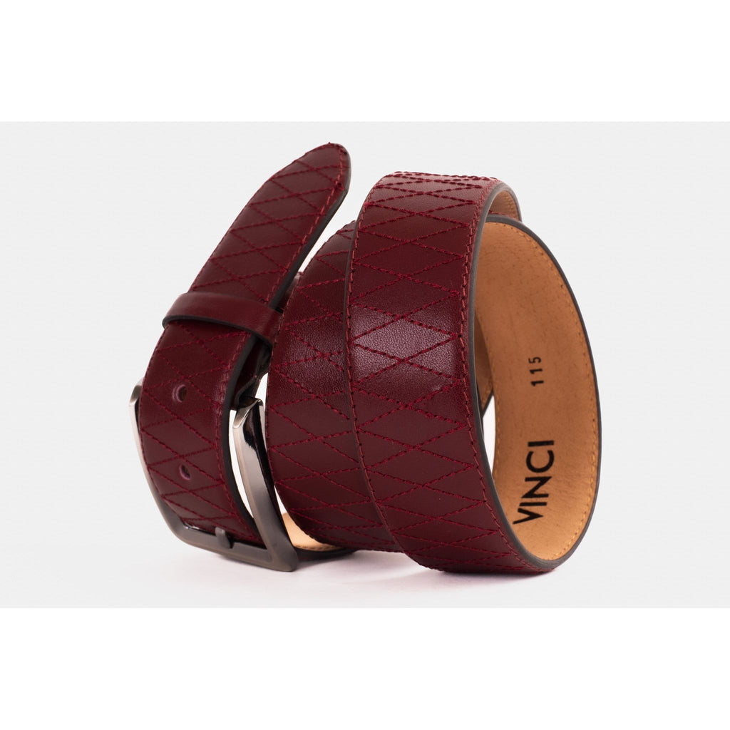The Adler Burgundy Leather Belt