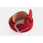 The Bari Red Suede Leather Belt