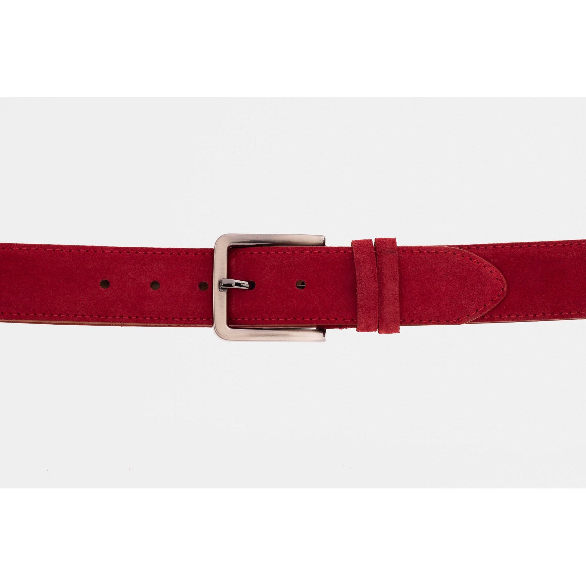 The Bari Red Suede Leather Belt