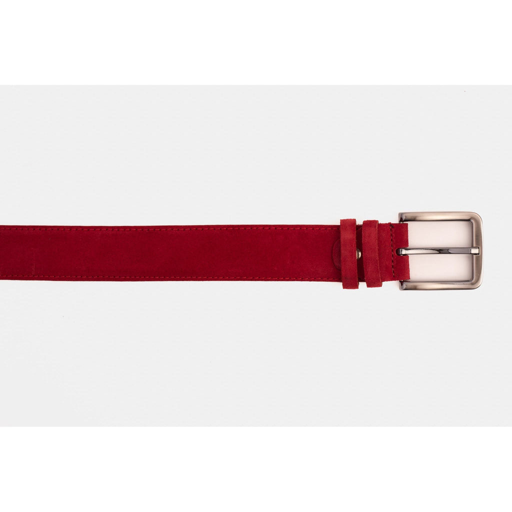 The Bari Red Suede Leather Belt