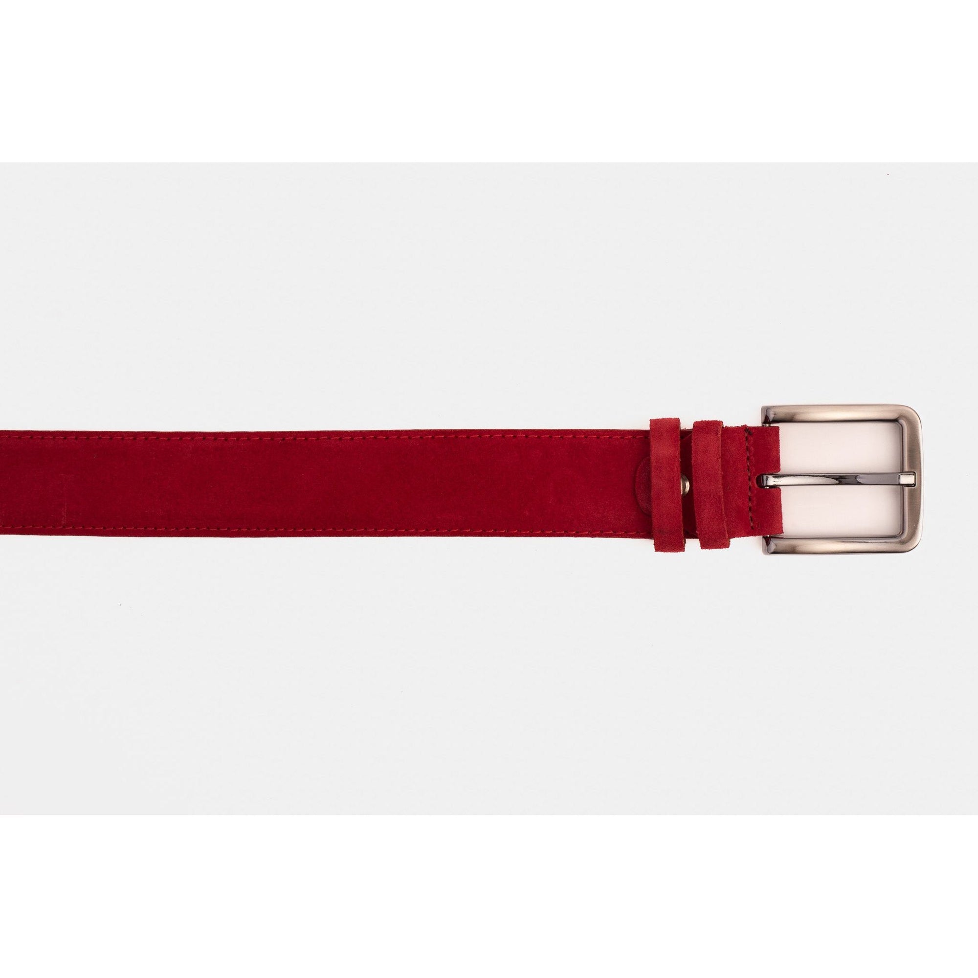 The Bari Red Suede Leather Belt