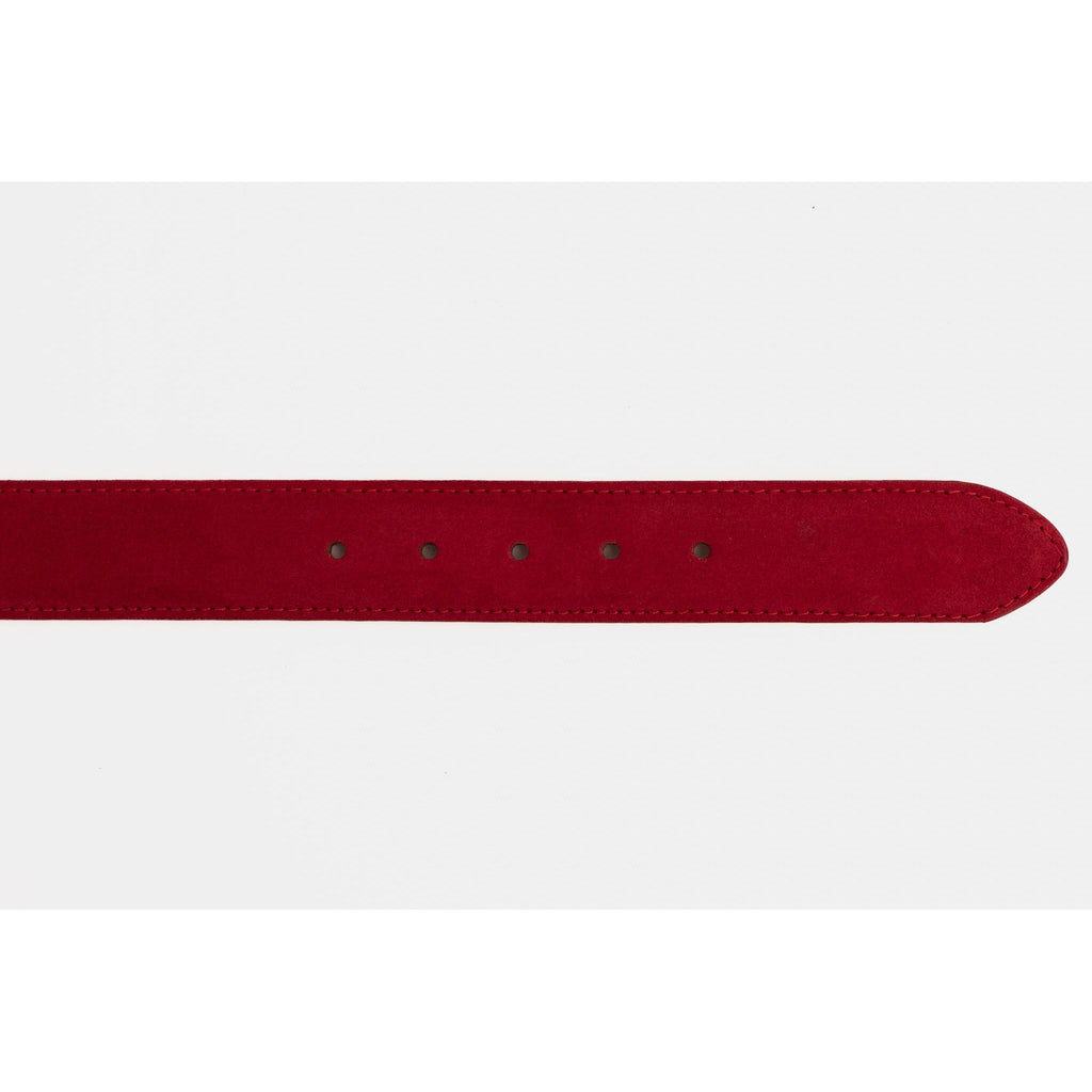 The Bari Red Suede Leather Belt