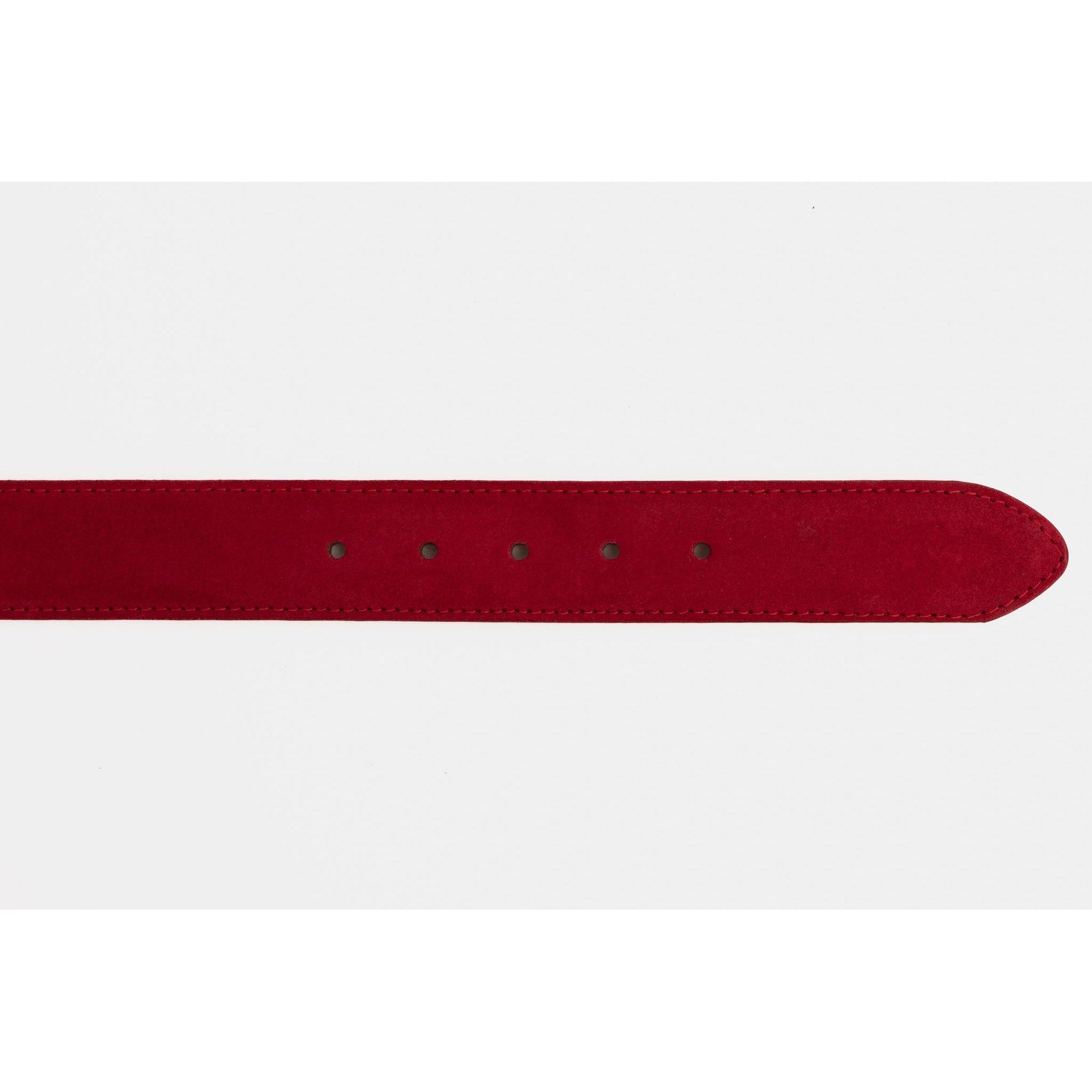 The Bari Red Suede Leather Belt