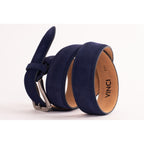 The Bari Navy Suede Leather Belt