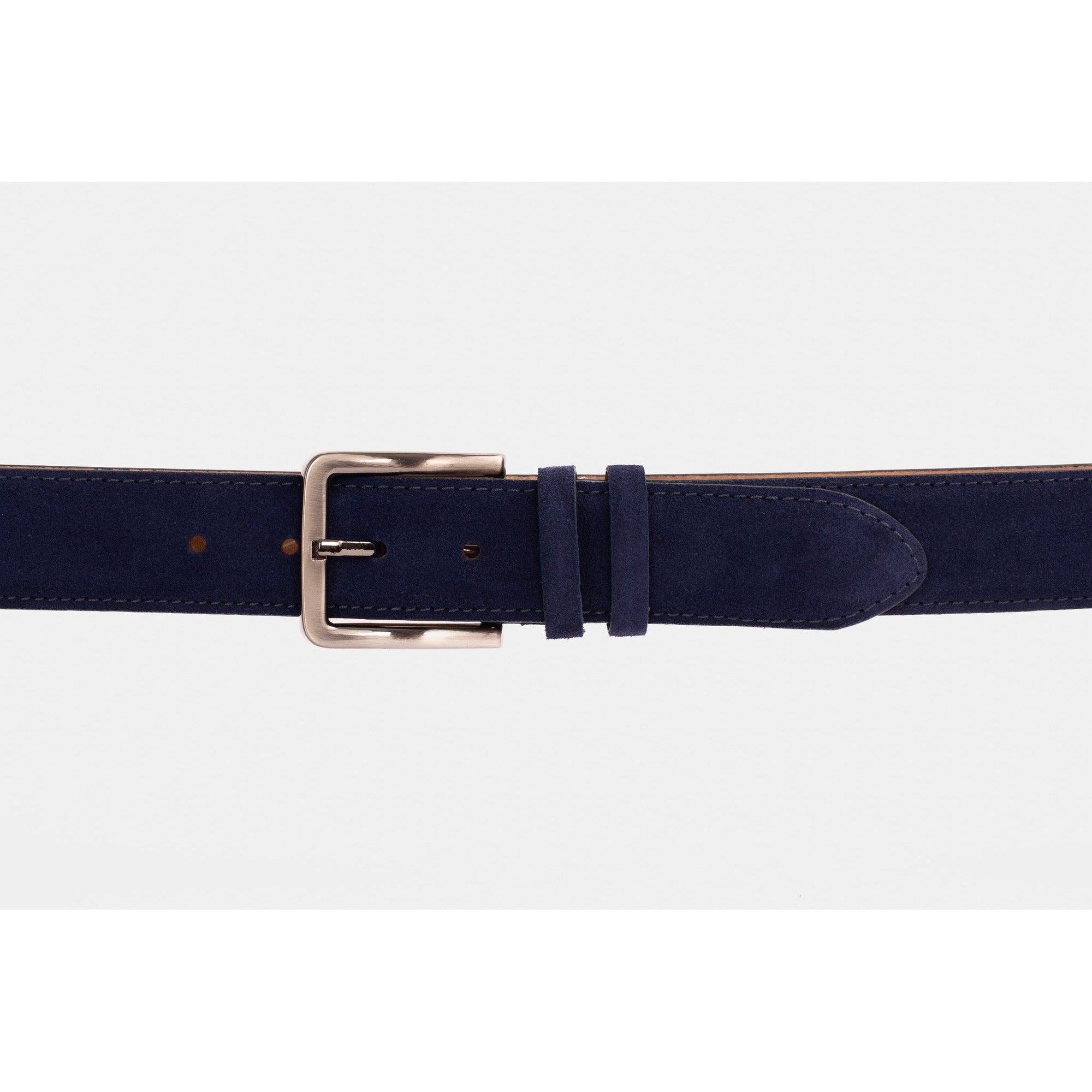 The Bari Navy Suede Leather Belt
