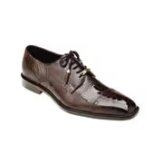 Belvedere Mens Shoes Batta Chocolate Brown Genuine Ostrich 14006