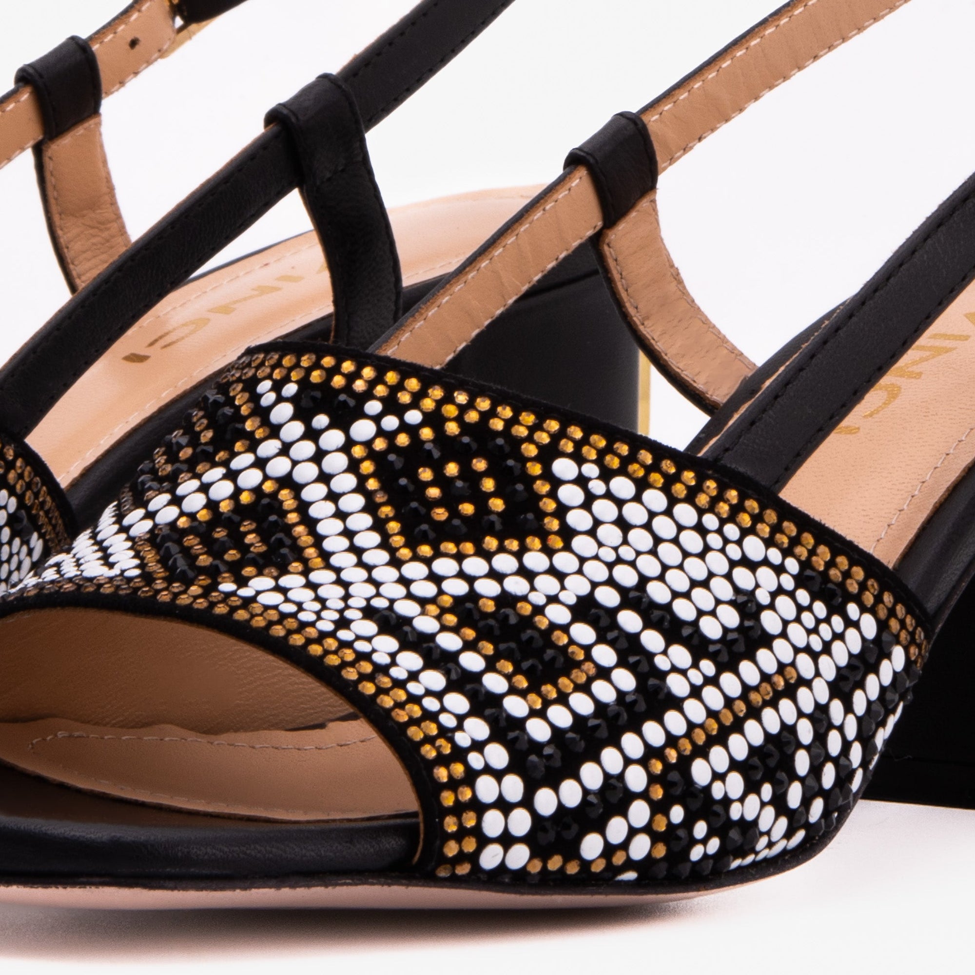 The Nampula Black Leather Women Slingback Sandal