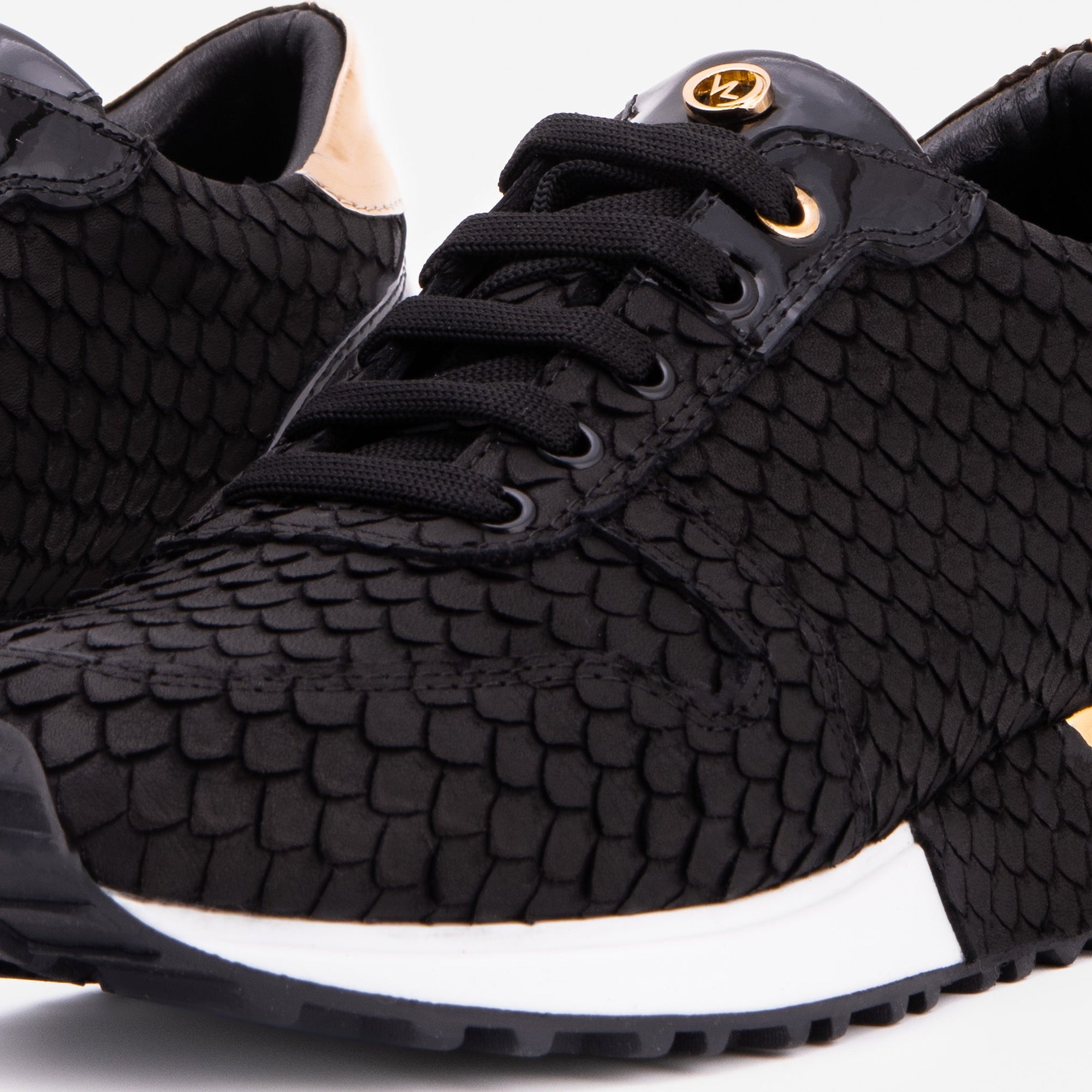The Scarlet Black Leather Women Sneaker