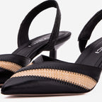 The Riviera Black & Raffia Slingback Women  Sandal