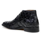 Belvedere Ciro Men's Shoes Exotic Pirarucu Classic Chukka Boot Black BR03