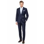 Men Suit BERLUSCONI Turkey 100% Soft Italian Wool Super 180's #Ber28 Navy Blue