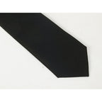 Men's Bergamo New York Tie Satin Silky Feel #Berg-1 Solid Black