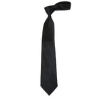 Men's Bergamo New York Tie Satin Silky Feel #Berg-1 Solid Black