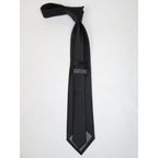 Men's Bergamo New York Tie Satin Silky Feel #Berg-1 Solid Black