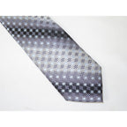 Men's Bergamo New York Tie Satin Silky Feel #Berg-2 Gray Two Tone Circles