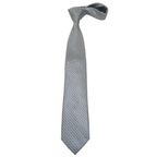 Men's Bergamo New York Tie Satin Silky Feel #Berg-3 Silver Gray Herringbone